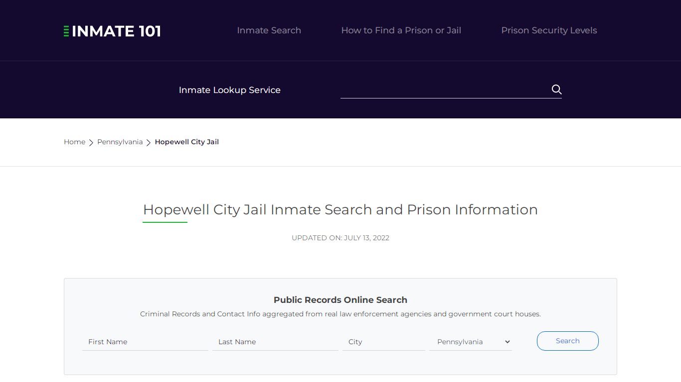 Hopewell City Jail Inmate Search and Prison Information