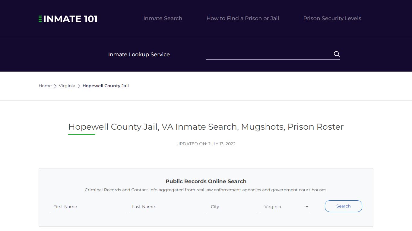 Hopewell County Jail, VA Inmate Search, Mugshots, Prison Roster
