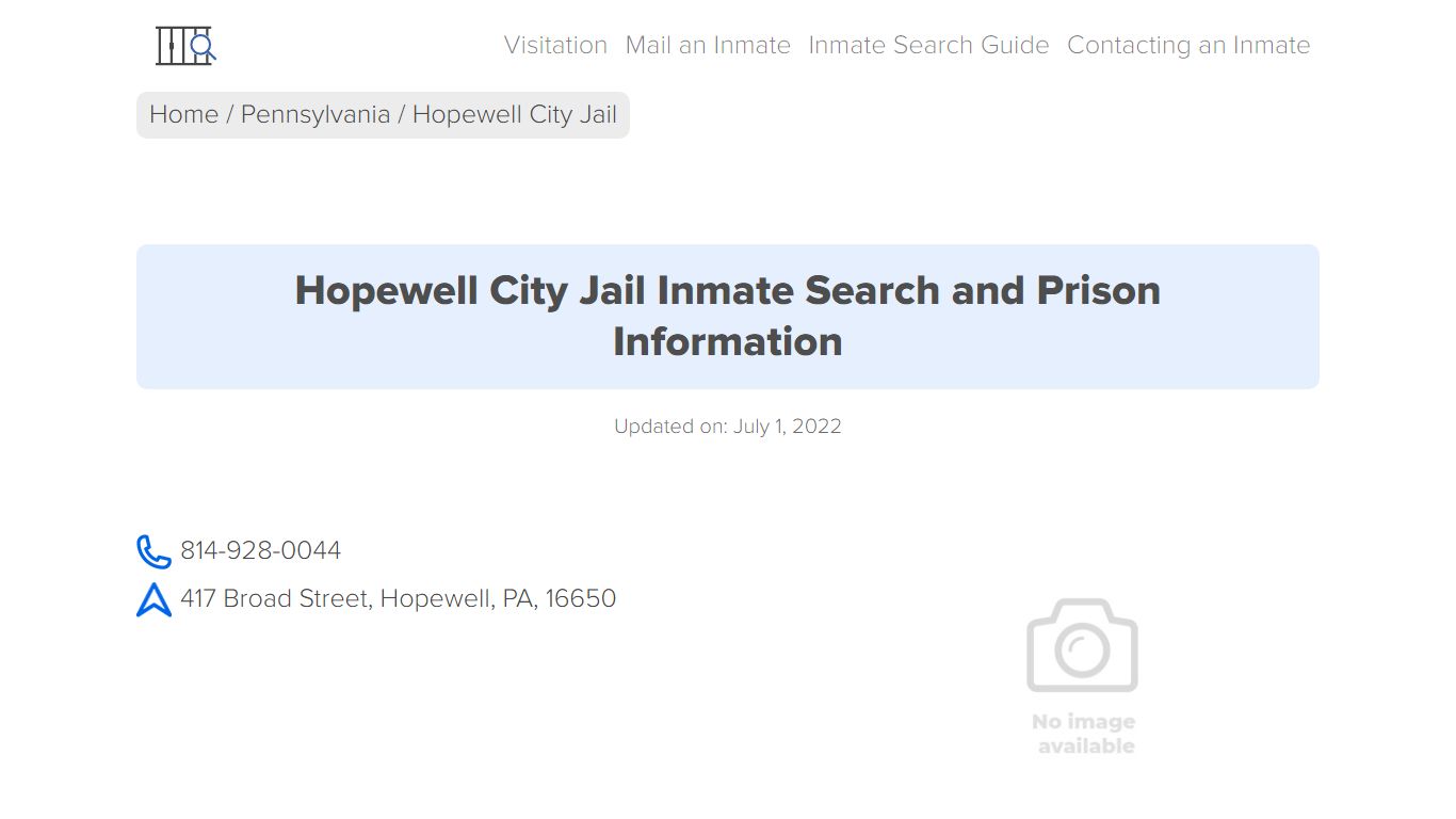 Hopewell City Jail Inmate Search and Prison Information